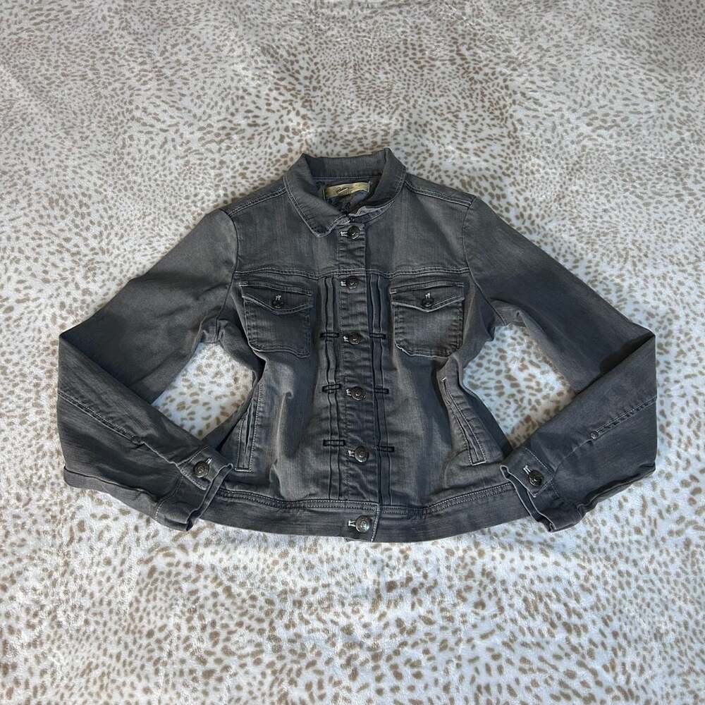 Motto Denim Jacket Size M Gray Cotton  Button Up